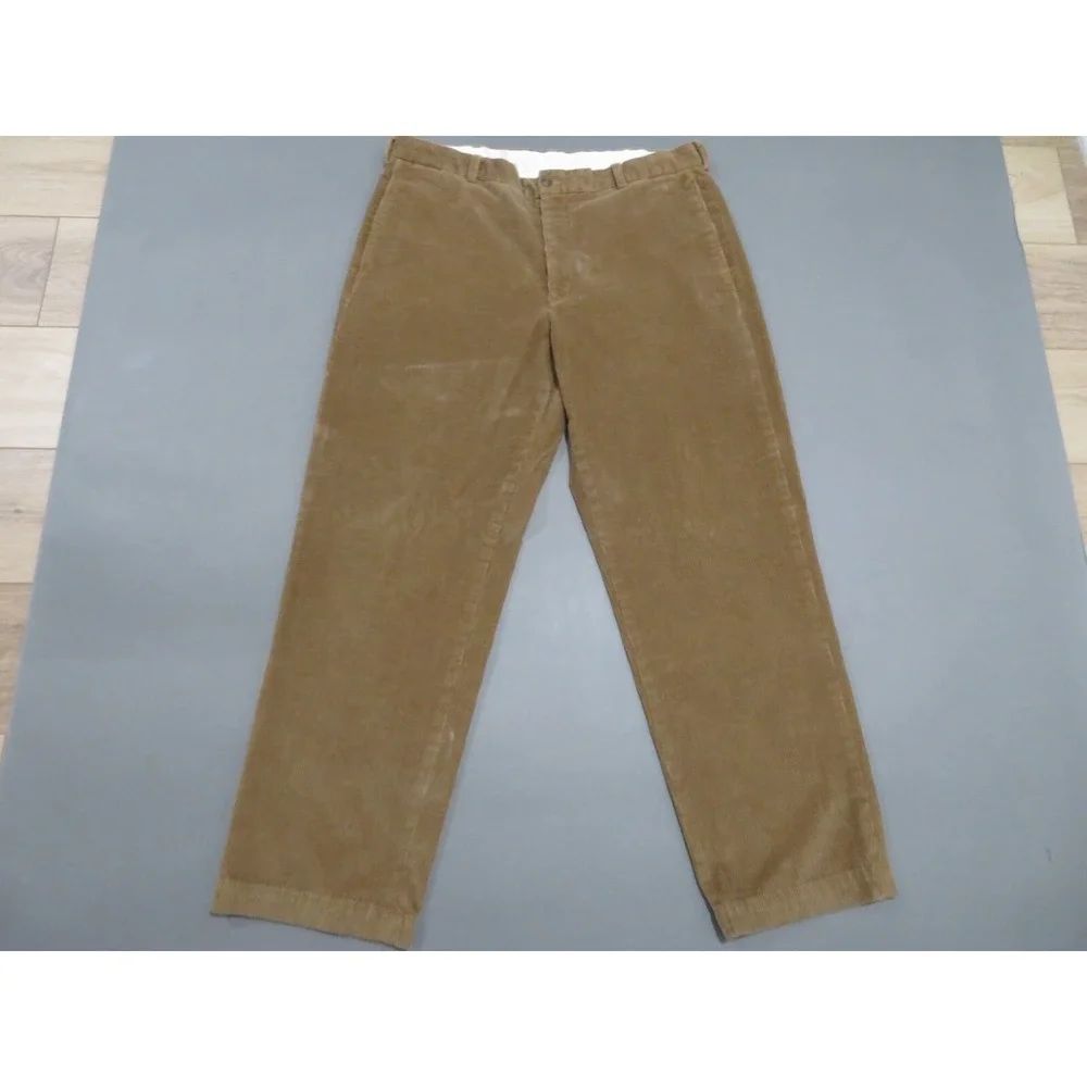 Brooks Brothers Corduroy Pants Mens 38x32 Brown Pockets Straight Casual